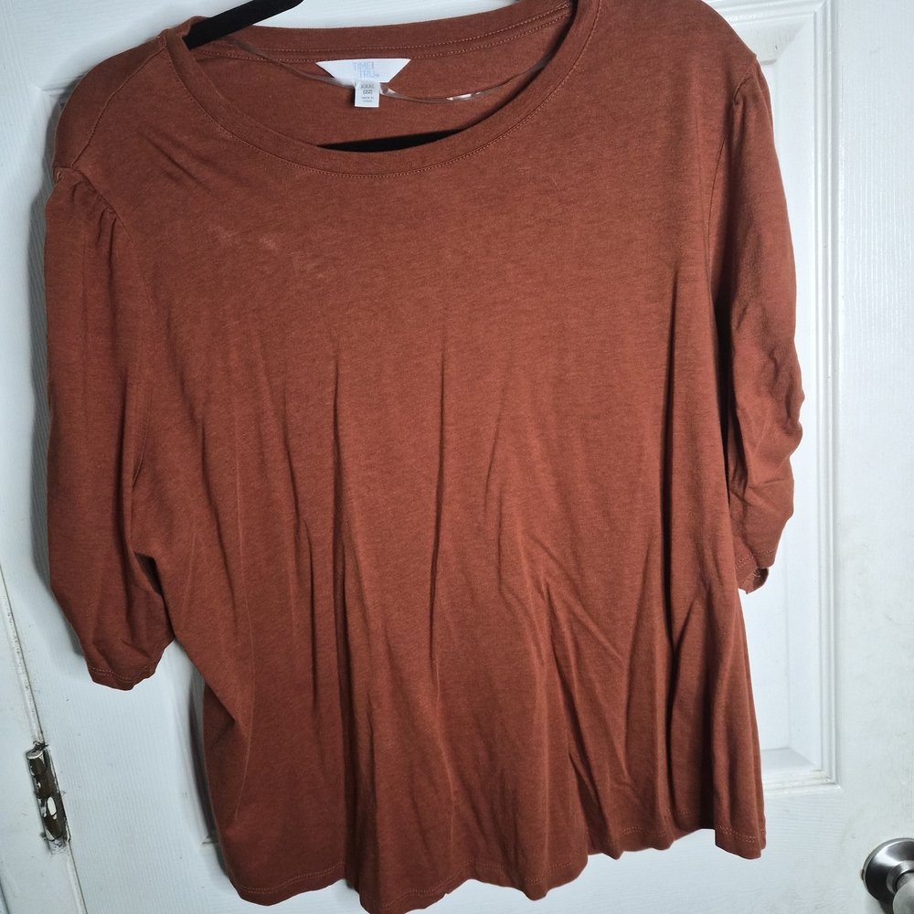 Time and Tru Women's Short Sleeve Rust Tee